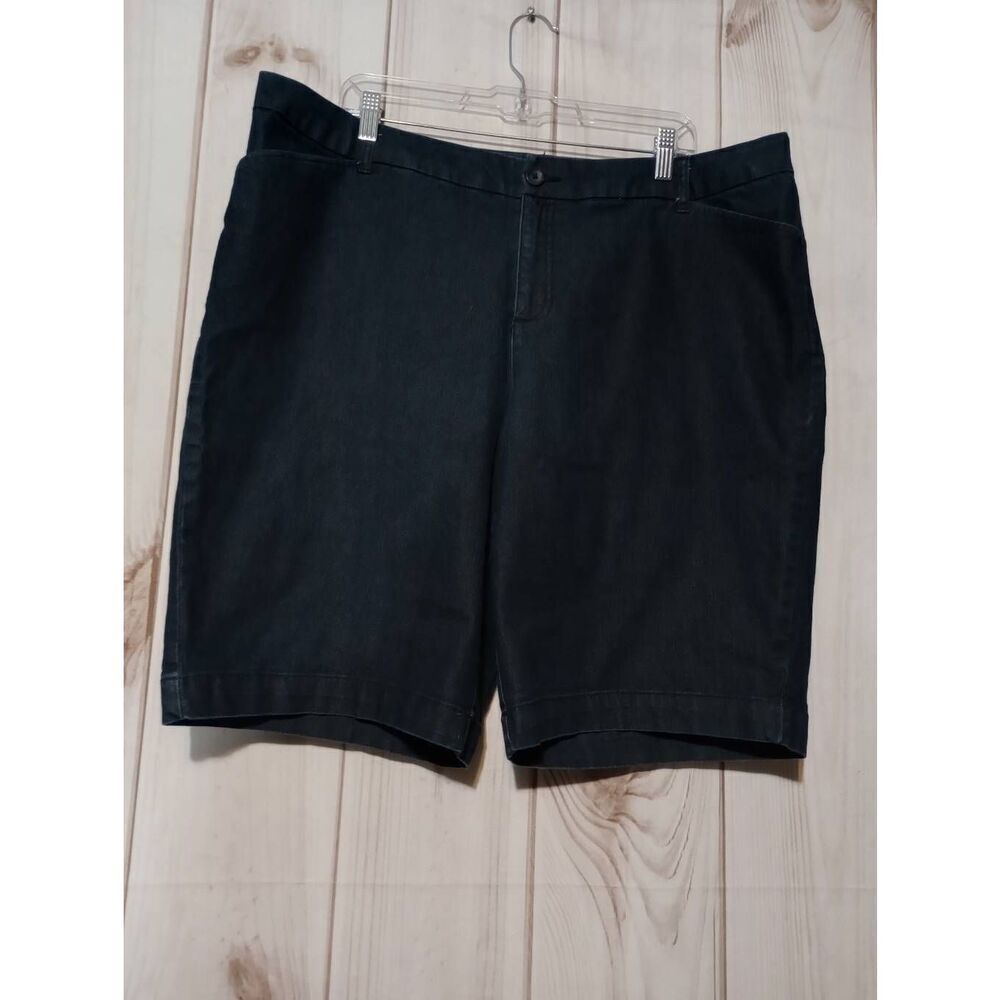 St Johns Bay Shorts Ladies 20W Denim Burmuda Dark Wash